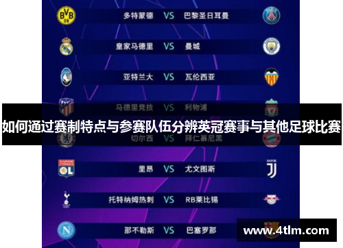 如何通过赛制特点与参赛队伍分辨英冠赛事与其他足球比赛